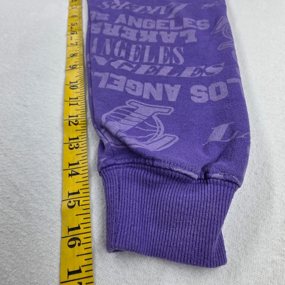 NBA Los Angeles Lakers Hoodie Purple All Over Print Chenille Logo Mens Large - Picture 6 of 9